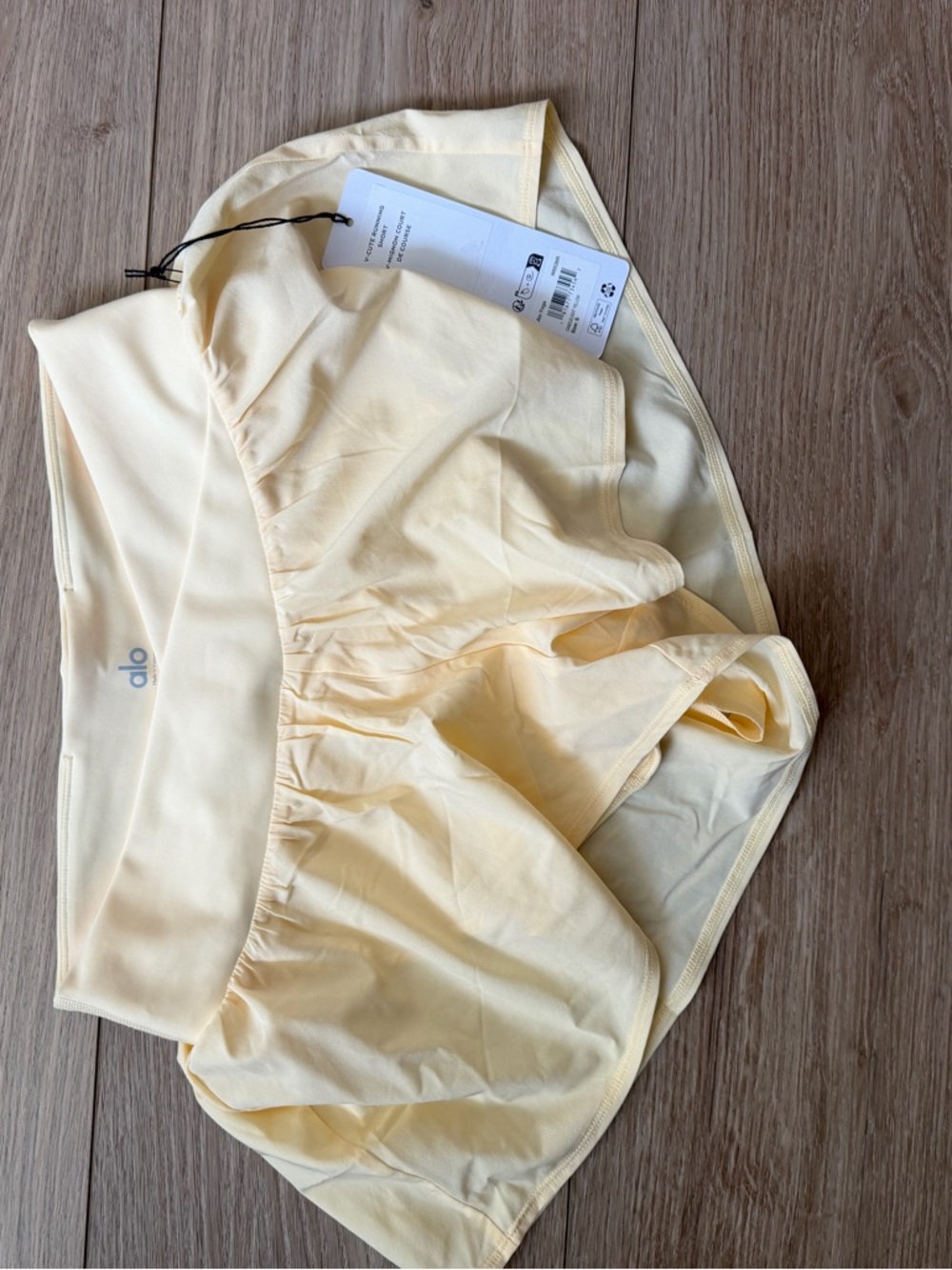 ALO Yoga Women's Athletic Shorts in Pale Yellow